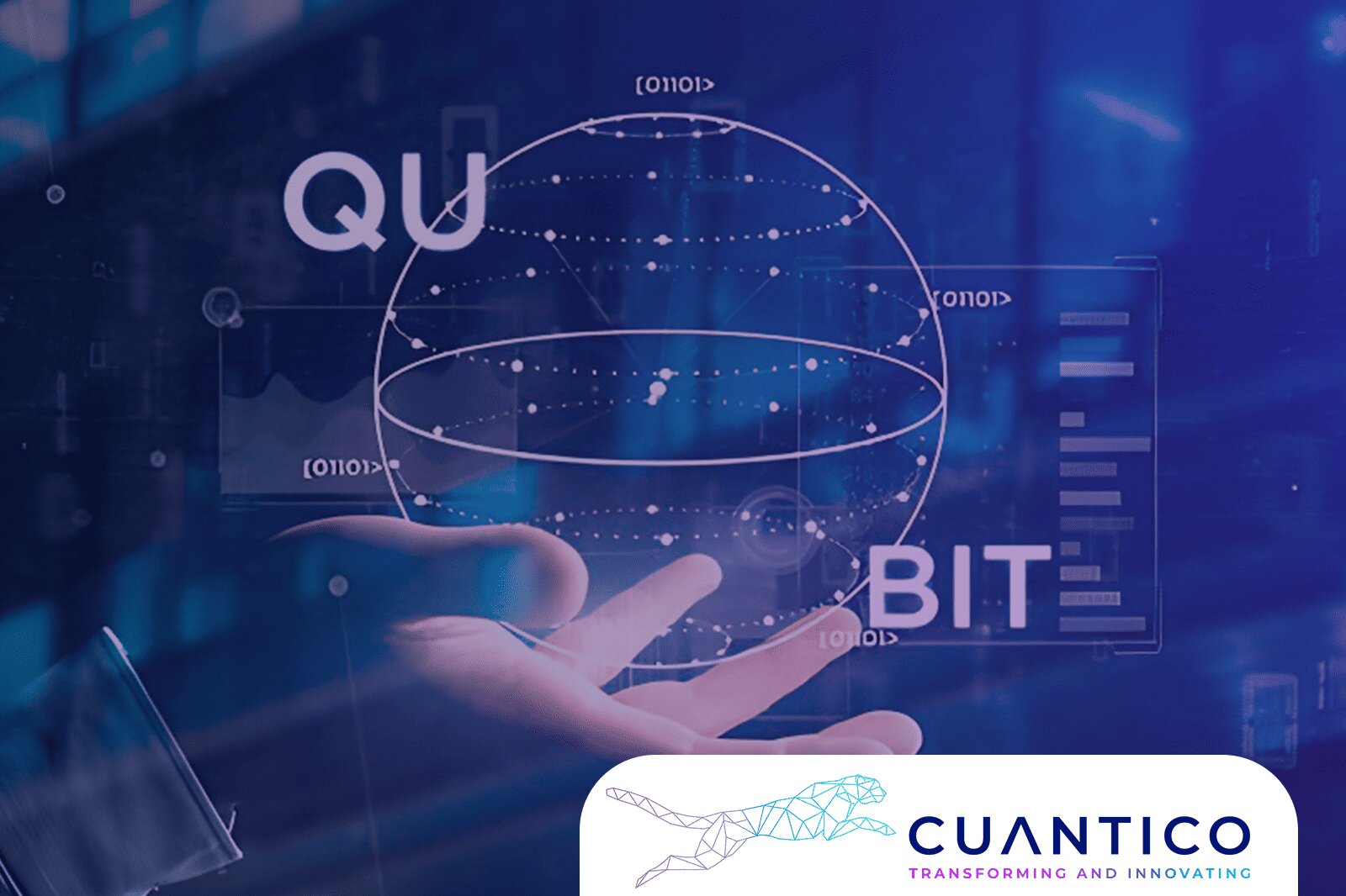 El qubit: elemento clave en la revolución tecnológica cuántica Visualización conceptual de un qubit representando el poder de la computación cuántica